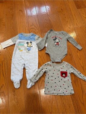 Disney Baby Mickey Mouse 3-Piece Outfit Bundle | 3-6M & 6-9M | Baby Clothes
